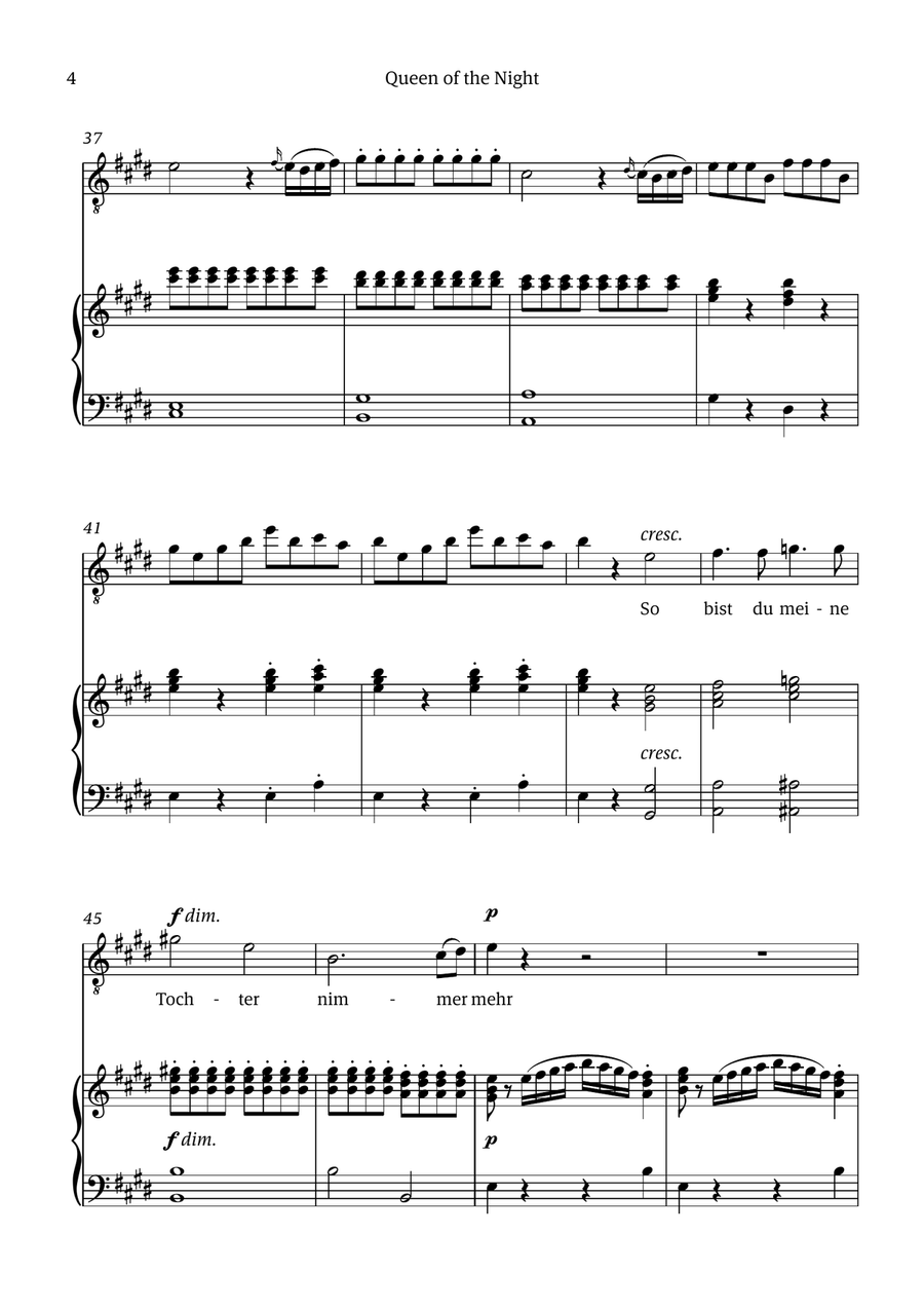 Queen of the Night (aria) - for TENOR in C# minor Chamber Music scores gallery preview page 4