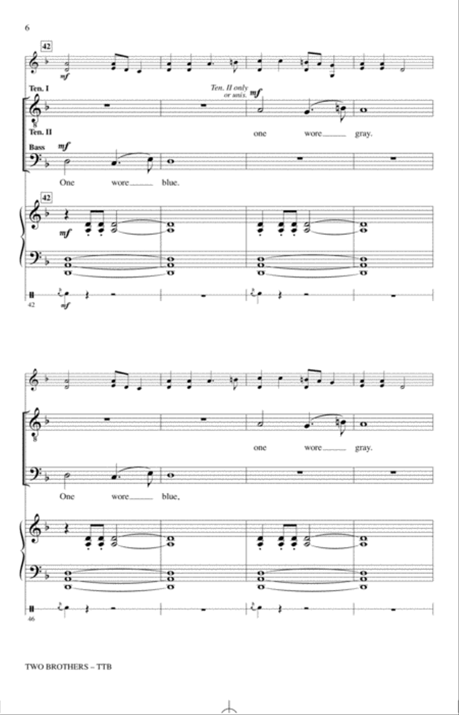 Two Brothers (arr. Emily Crocker) TTB scores gallery preview page 5