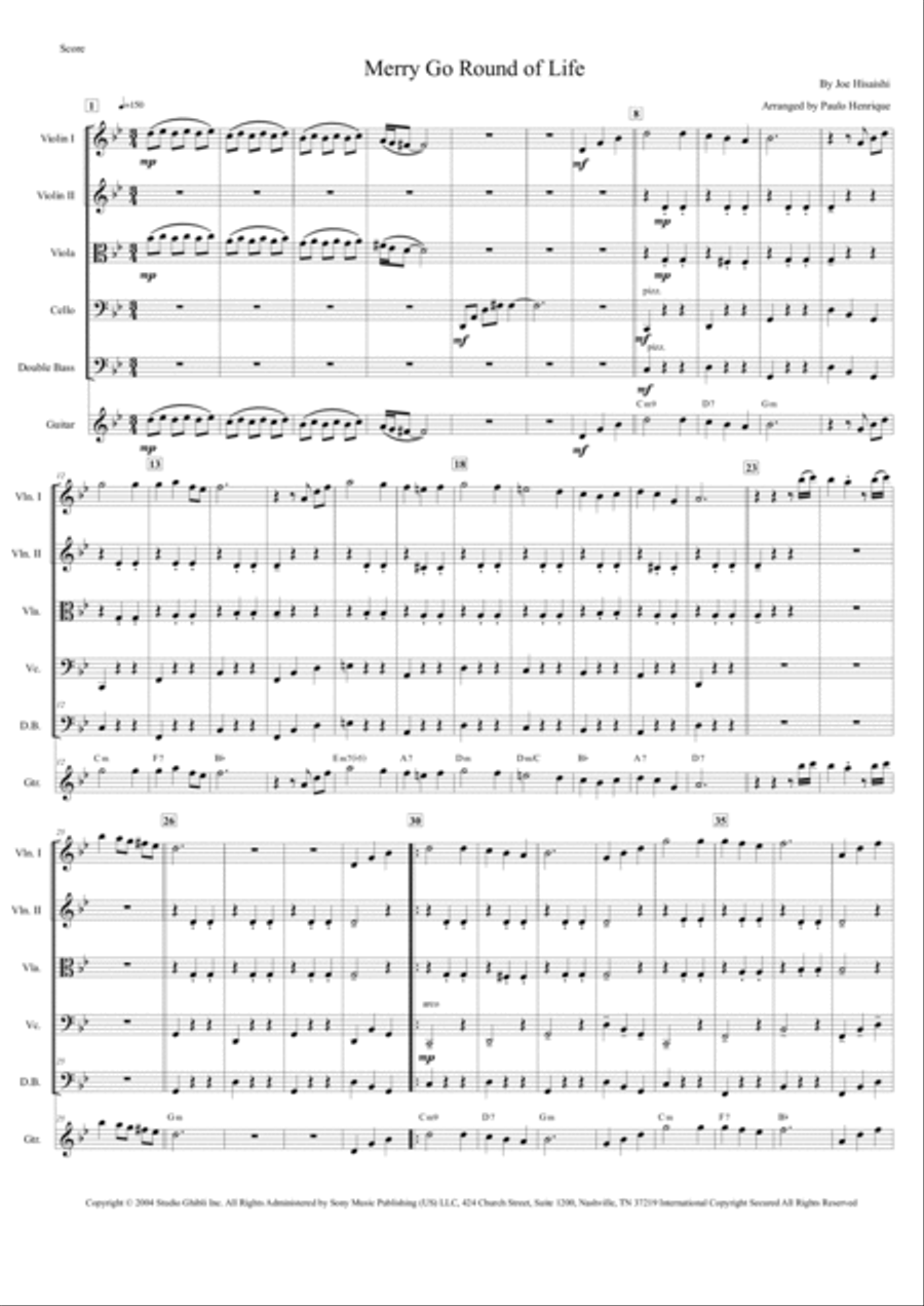 Merry-go-round Of Life Chamber Music scores gallery preview page 2