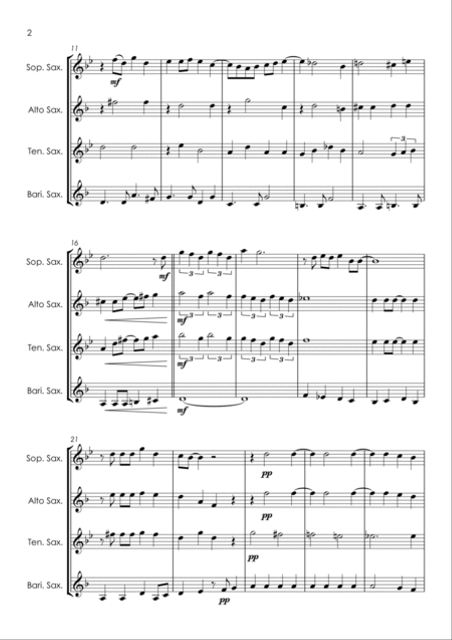 Michelle Michelle Saxophone Quartet scores gallery preview page 6