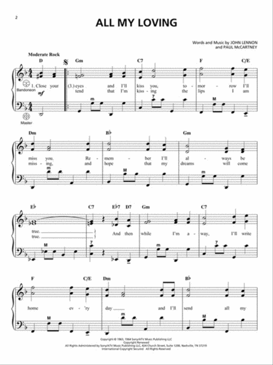 The Beatles for Accordion Accordion scores gallery preview page 3