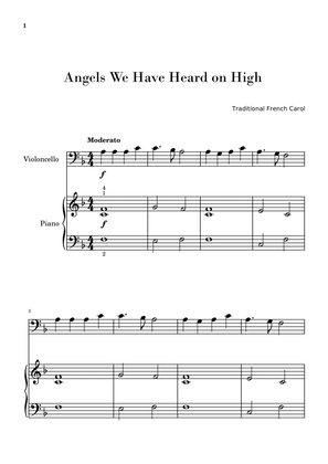 Book cover for Angels We Have Heard on High (for Cello and Piano Beginners)