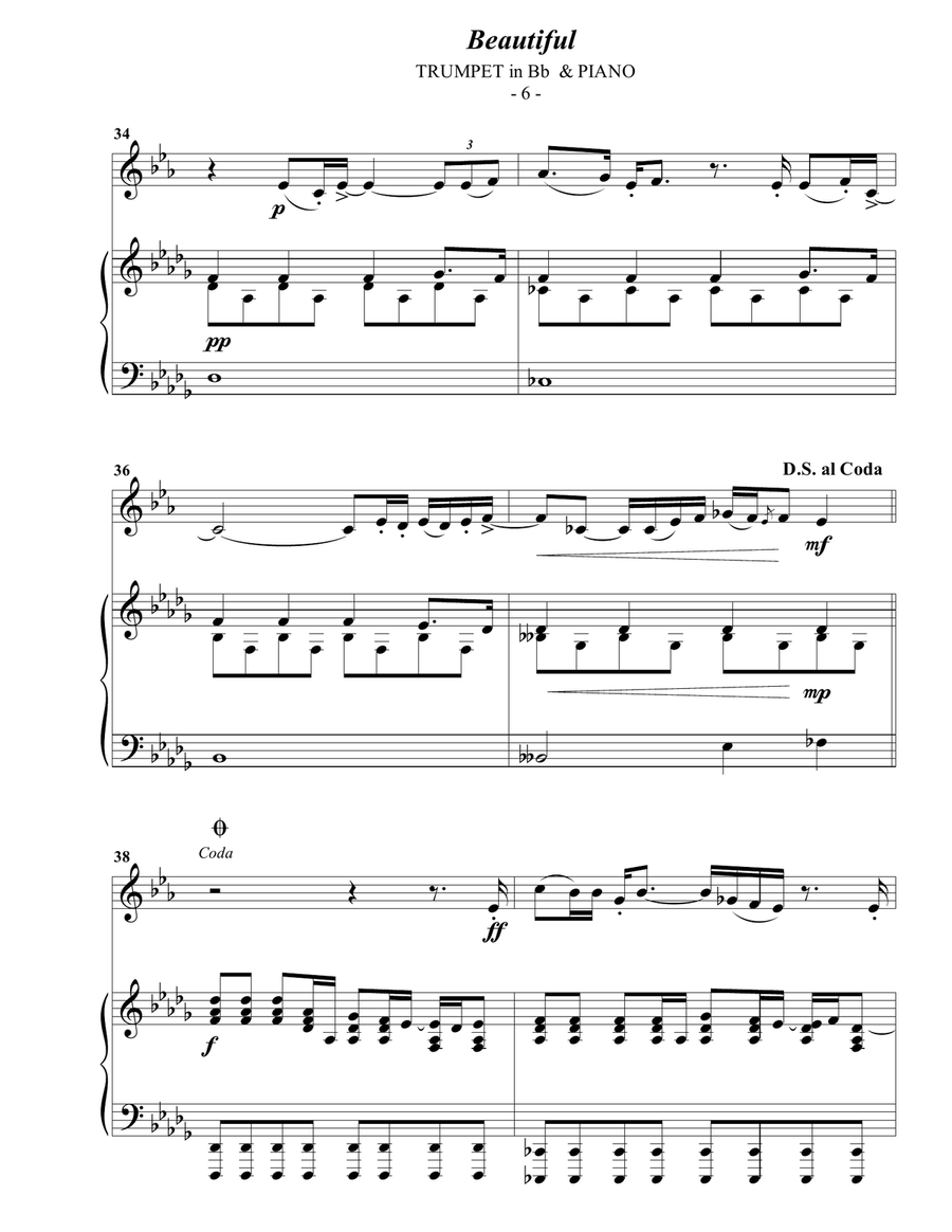 Beautiful B-Flat Trumpet scores gallery preview page 6