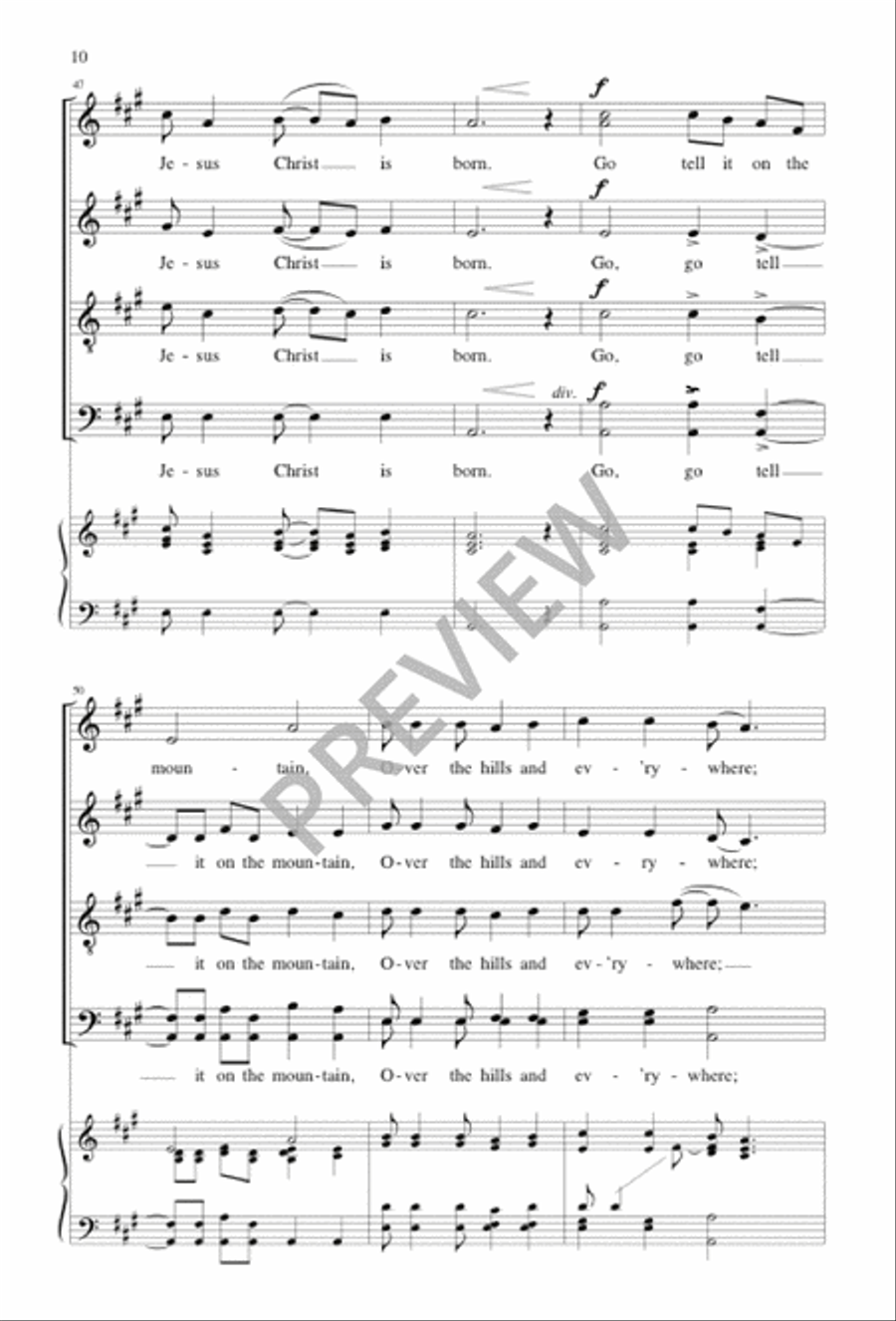 Go Tell It on the Mountain SSAATTBB scores gallery preview page 11