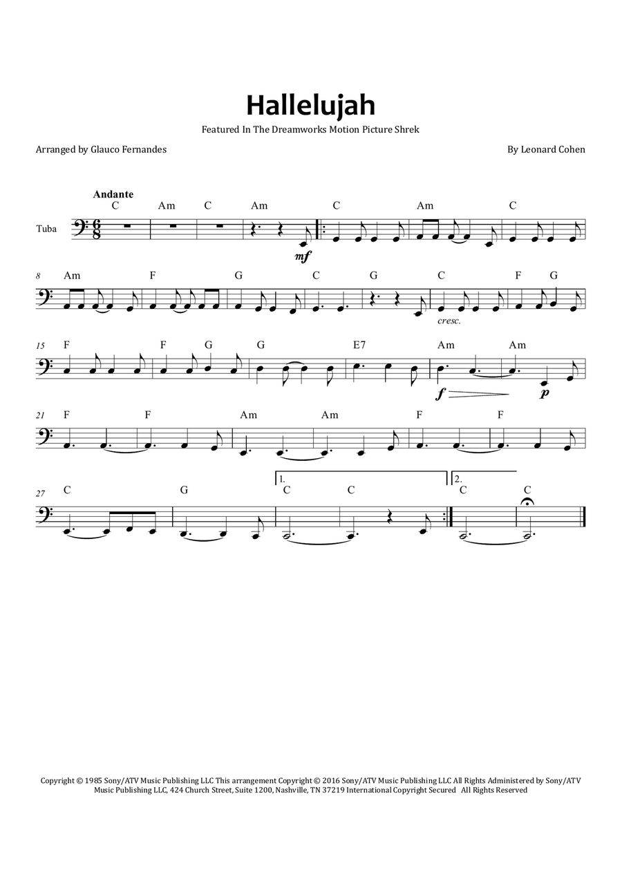 Hallelujah Chamber Music scores gallery preview page 1