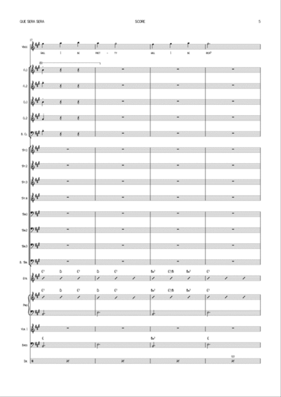 Que Sera, Sera (whatever Will Be, Will Be) Jazz Ensemble scores gallery preview page 5