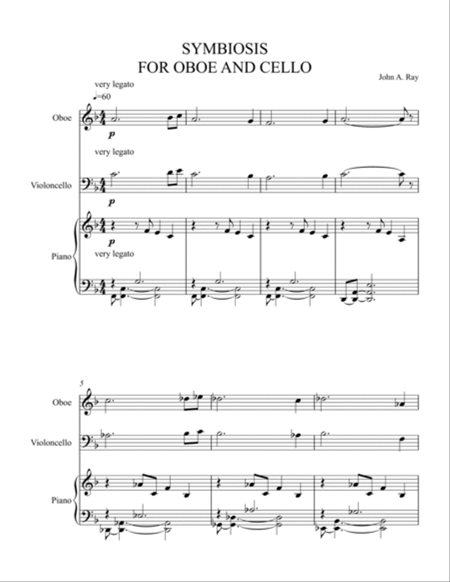 Symbiosis for Oboe and Cello Small Ensemble scores gallery preview page 2