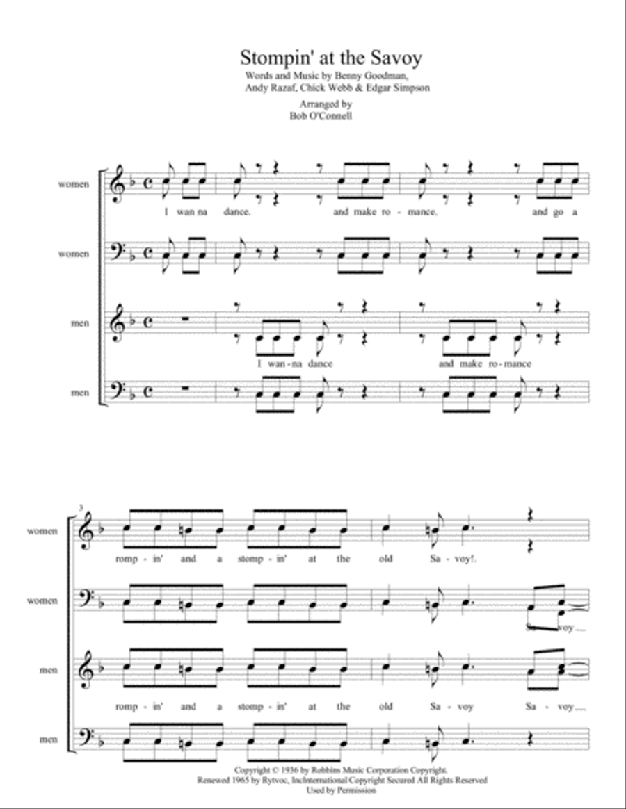 Stompin' At The Savoy A Cappella scores gallery preview page 1