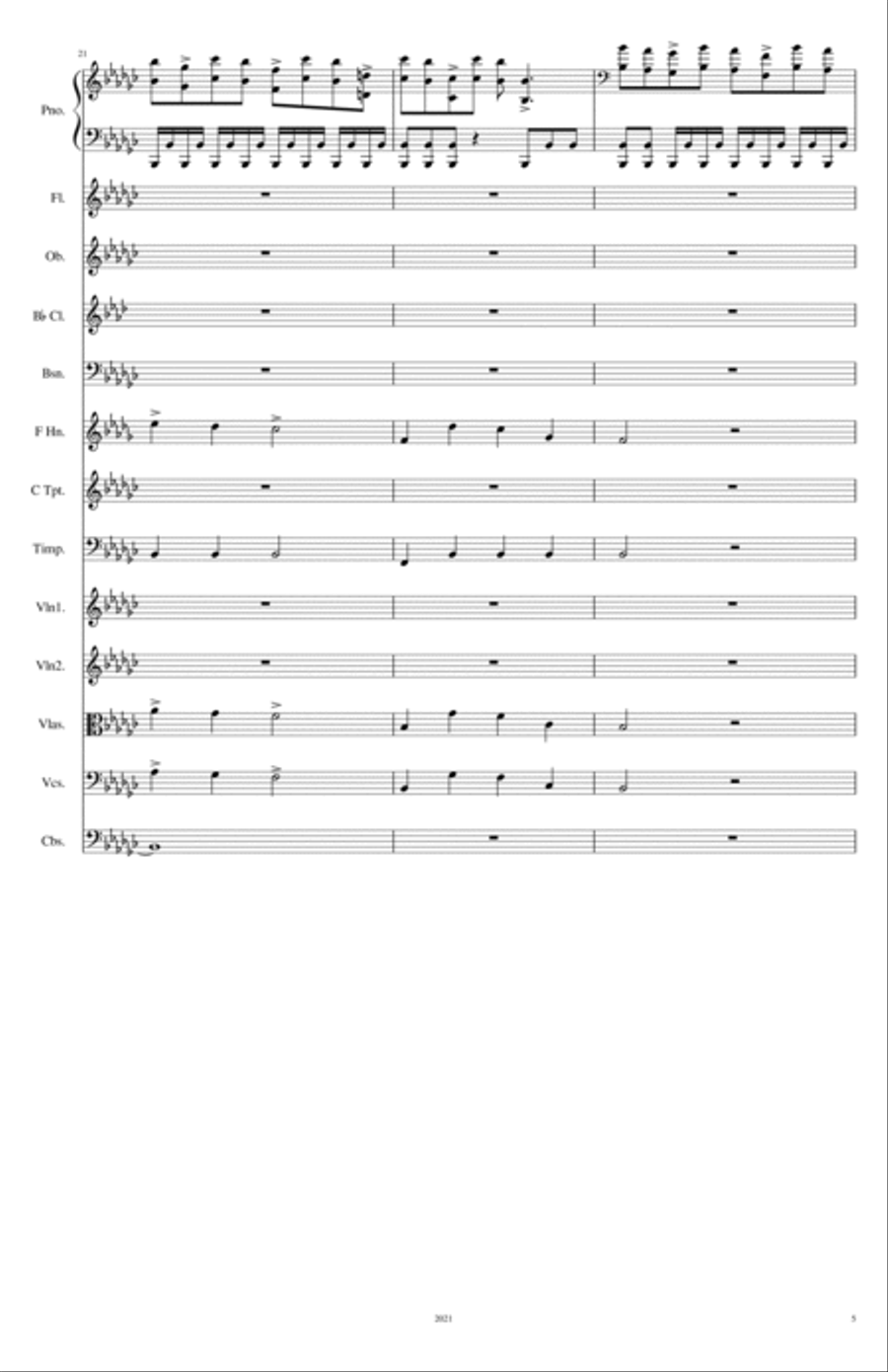 Piano Concerto # 1 - 1st movement Full Orchestra scores gallery preview page 6