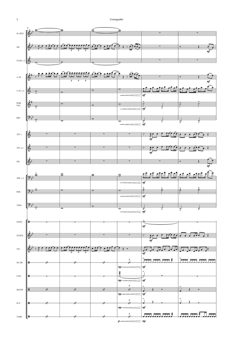 Unstoppable Concert Band scores gallery preview page 2