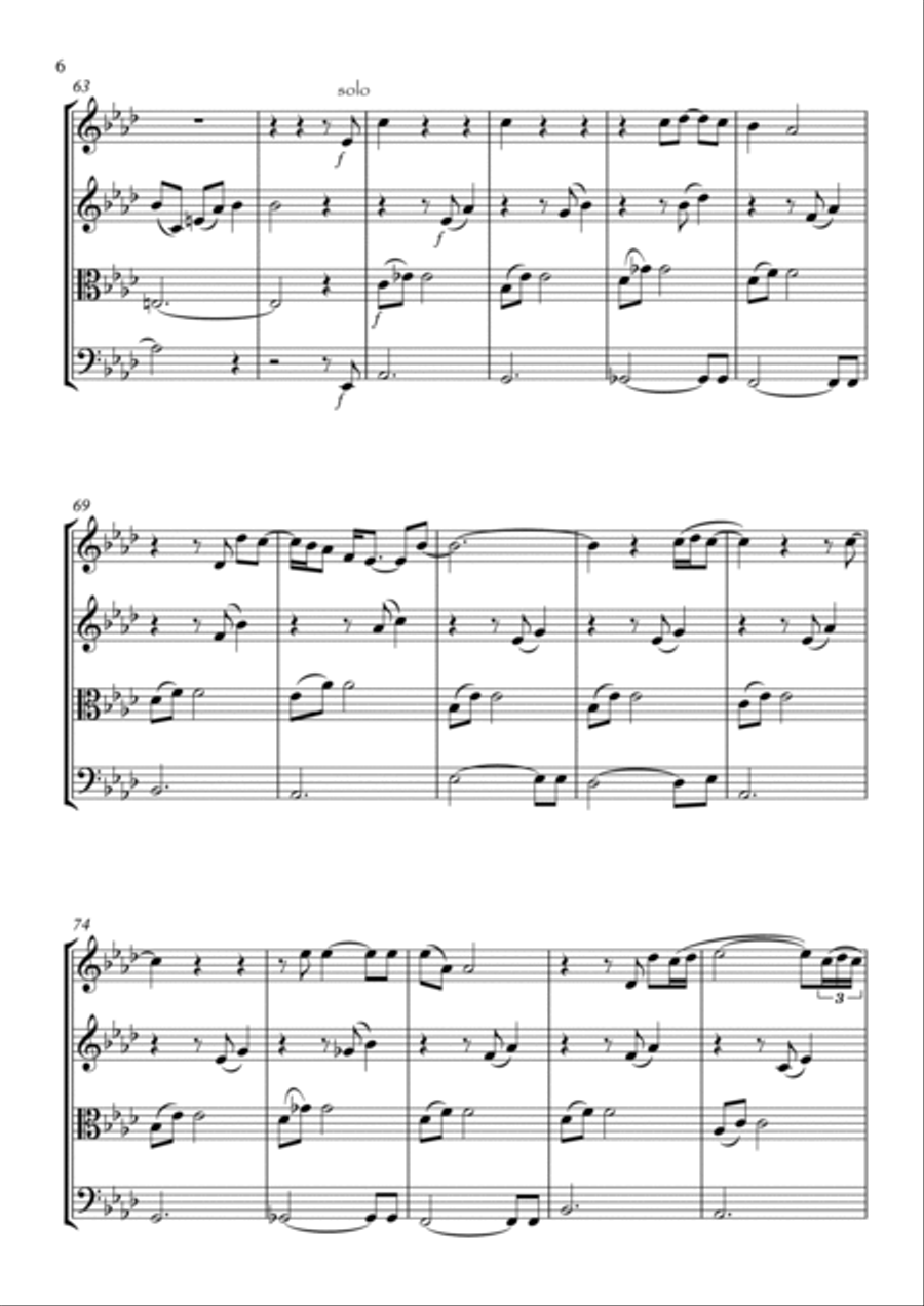 Three Times A Lady Three Times A Lady String Quartet scores gallery preview page 6