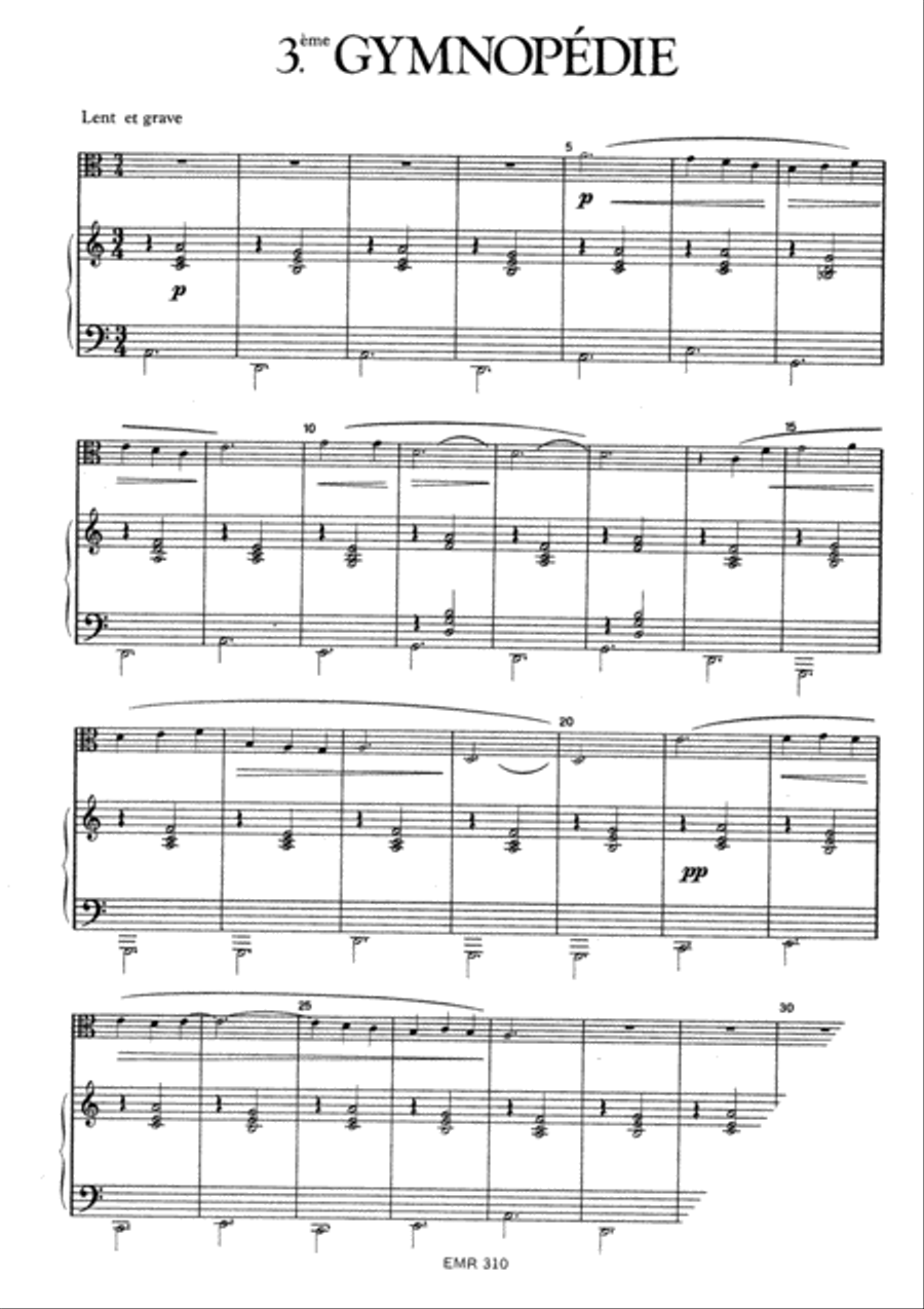 3 Gymnopedies Organ scores gallery preview page 5