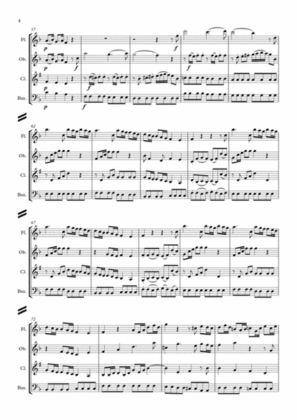 Mozart: Divertimento in F "Salzburg Symphony No.3" K138 - wind quartet image number null