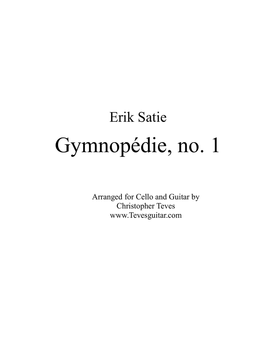 Gymnopédie, no. 1, for cello and guitar String Duet scores gallery preview page 1