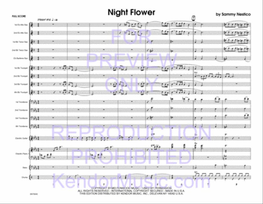 Night Flower (Full Score) Jazz Ensemble scores gallery preview page 2