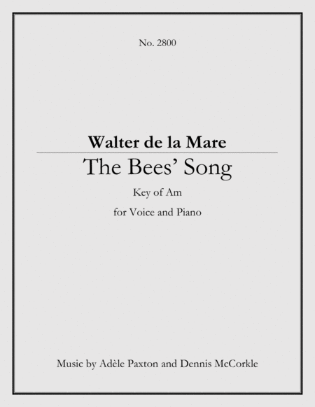 The Bees’ Song - An Original Song Setting of Walter de la Mare's Poetry for VOICE and PIANO: Key A image number null