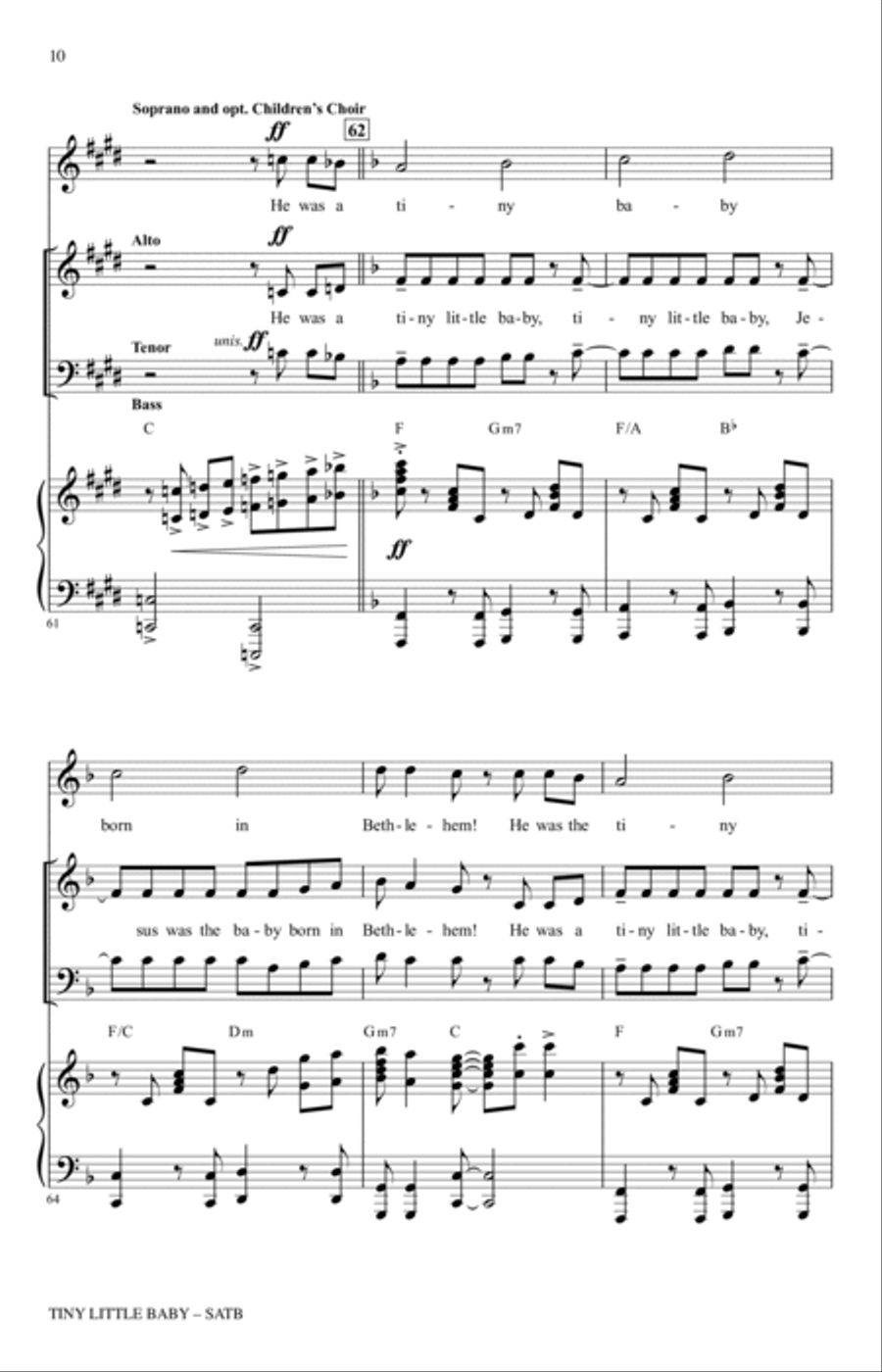 Tiny Little Baby (arr. Sean Paul) 4-Part scores gallery preview page 8