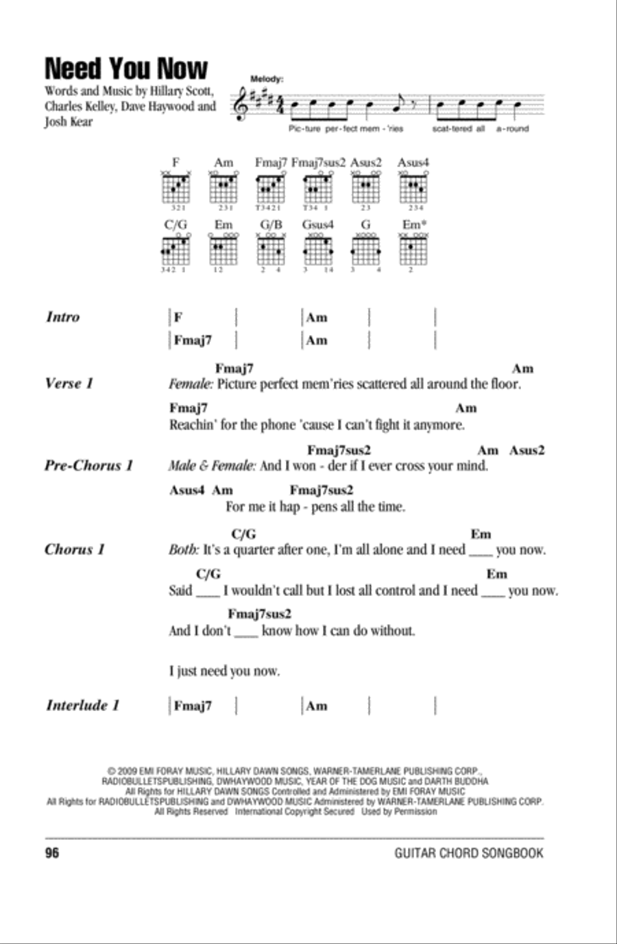 Need You Now Acoustic Guitar scores gallery preview page 1