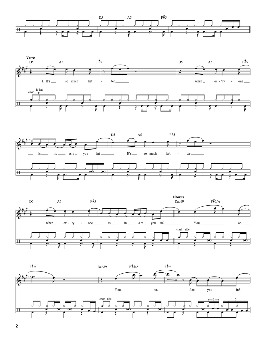 Are You In? Are You In? Drum Set scores gallery preview page 2