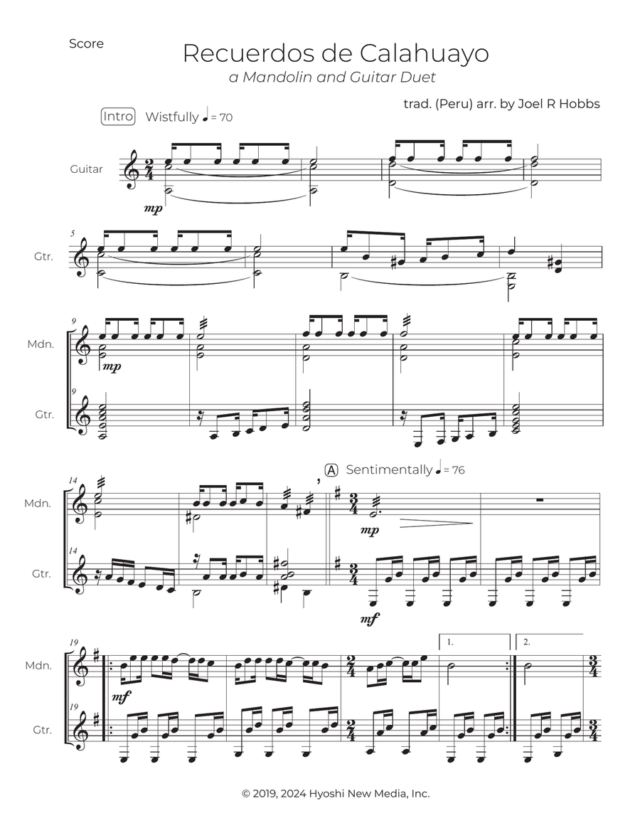 Recuerdos de Calahuayo Chamber Music scores gallery preview page 2