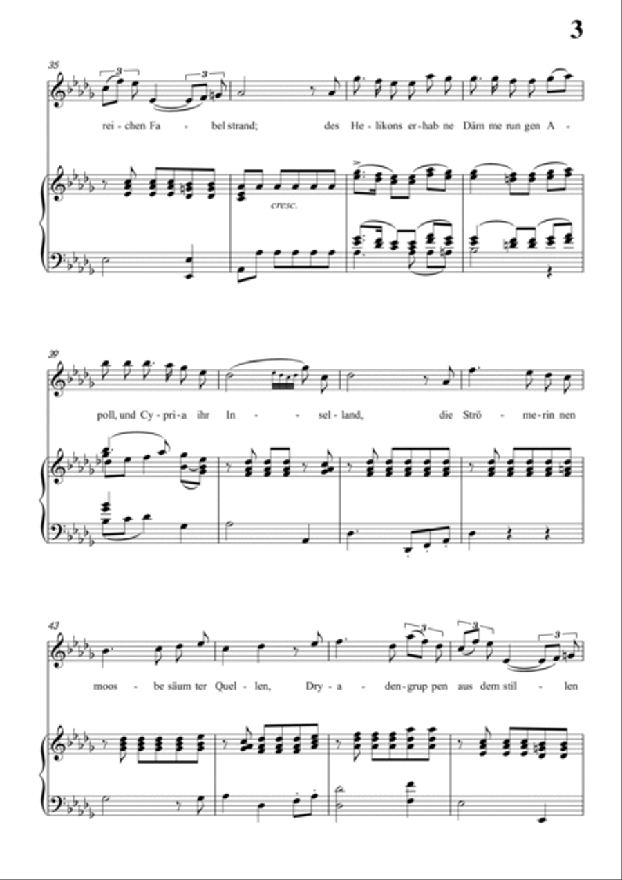 Schubert-Uraniens Flucht(Urania's Flight),D.554 in bG for Vocal and Piano Voice scores gallery preview page 4