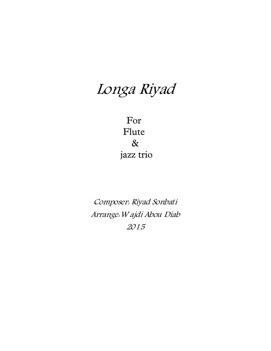 Longa Riad - Trio Jazz Ensemble scores gallery preview page 1