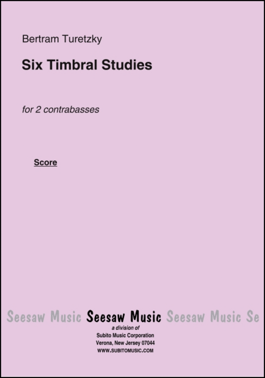 Six Timbral Studies Double Bass scores gallery preview page 1