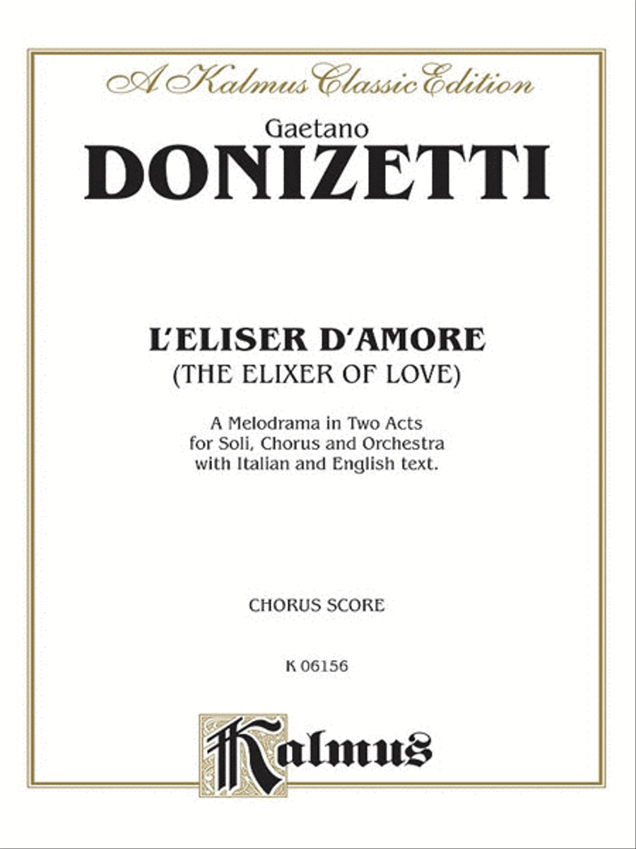 The Elixir of Love (L'Elisir D'Amore) Voice scores gallery preview page 1