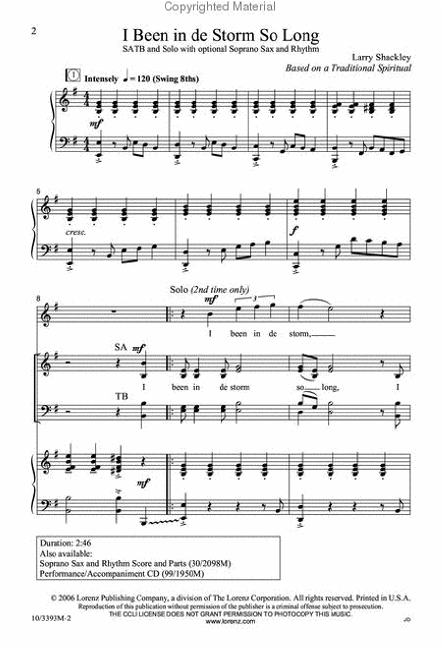 I Been in de Storm So Long 4-Part scores gallery preview page 2