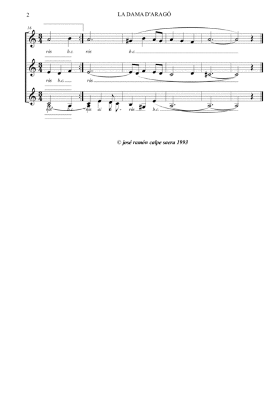 LA DAMA D'ARAGÓ SSA scores gallery preview page 1