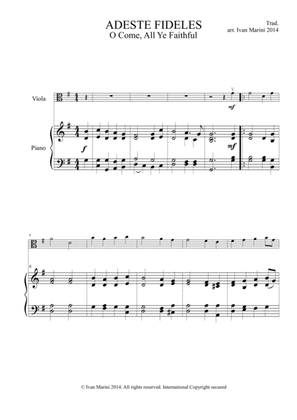 ADESTE FIDELES - O COME, ALL YE FAITHFUL - for Viola and Piano