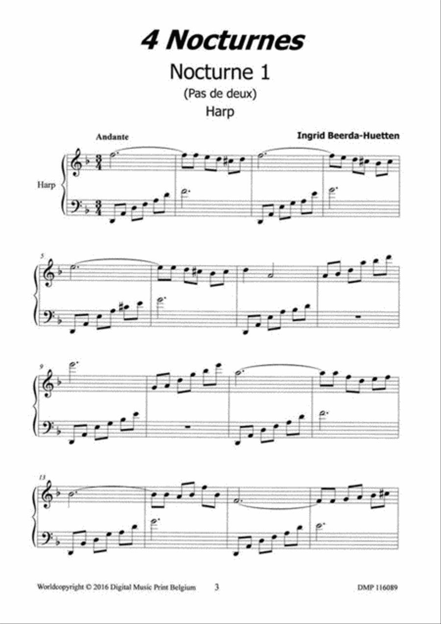 4 Nocturnes 4 Nocturnes Harp scores gallery preview page 2