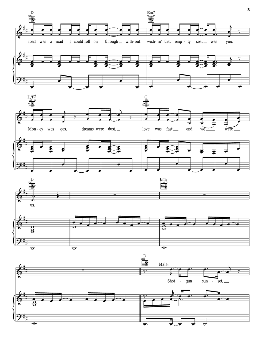 We Were Us Piano, Vocal, Guitar scores gallery preview page 3