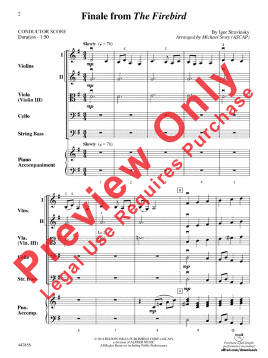 Finale from The Firebird String Orchestra scores gallery preview page 3