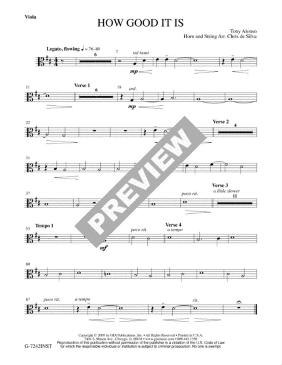 How Good It Is - Full Score and Parts 4-Part scores gallery preview page 4