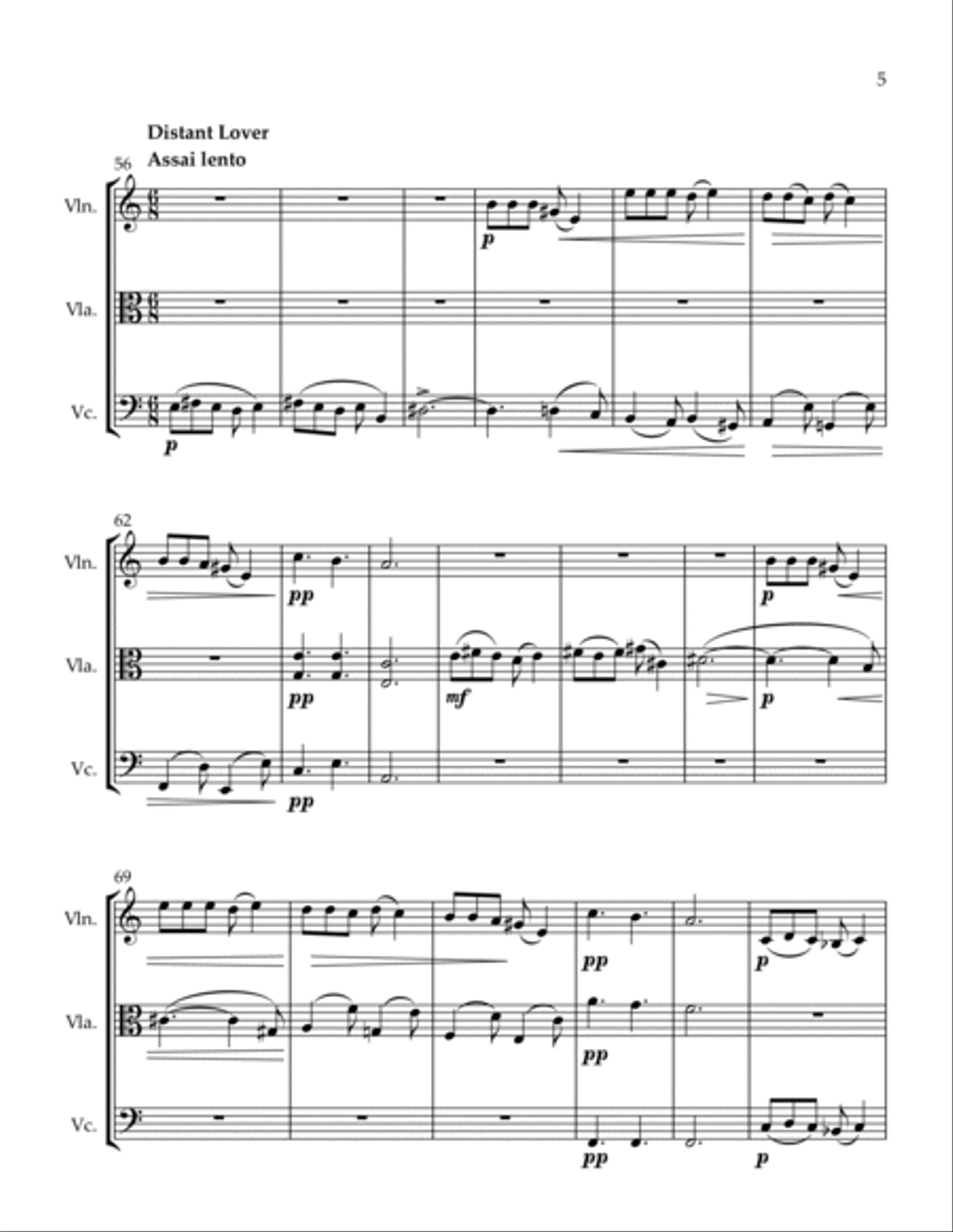 3 Trios Ploughing a Field The Maid Chooses a Mate Distant Lover String Trio scores gallery preview page 5
