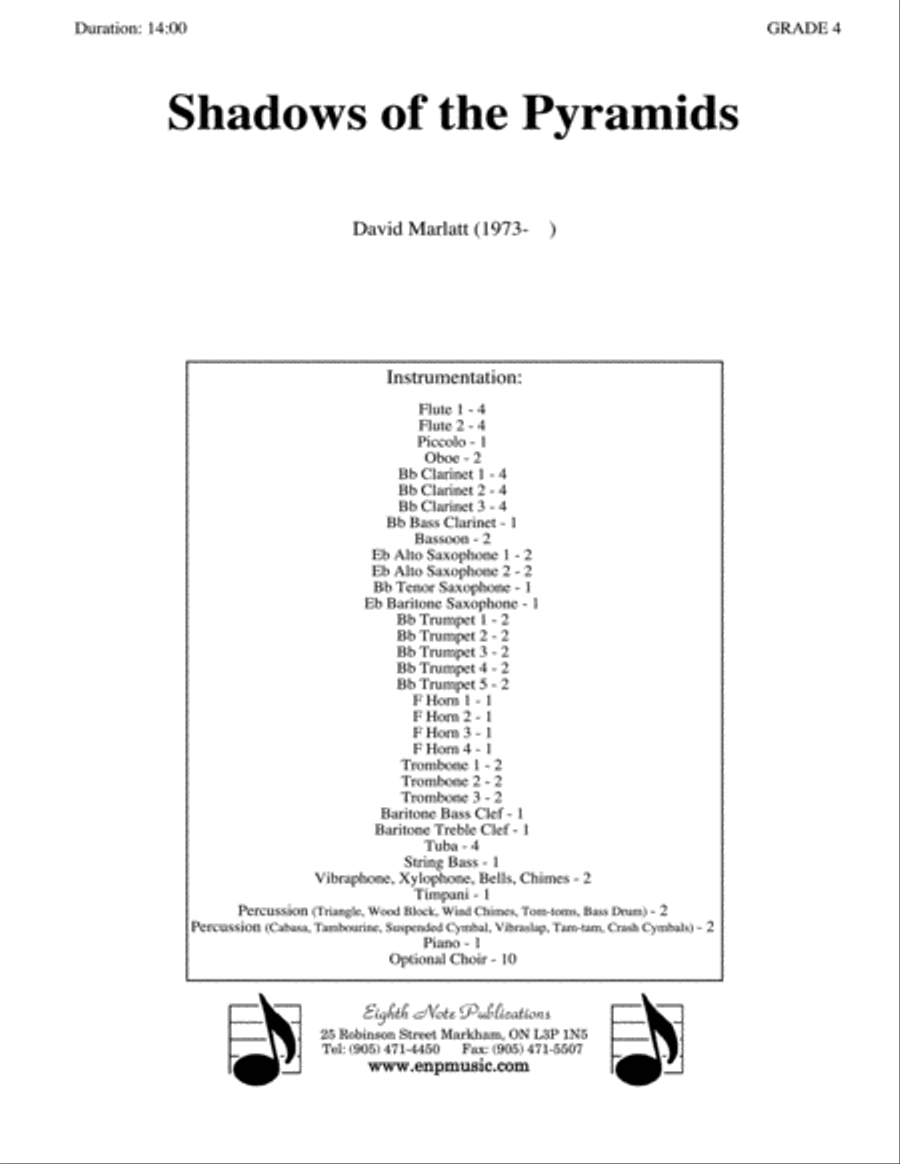 Shadows of the Pyramids: Score Concert Band scores gallery preview page 1