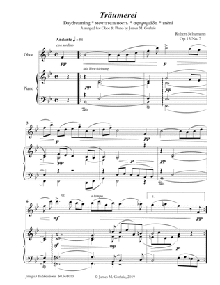 Book cover for Schumann: Träumerei Op. 15 No. 7 for Oboe & Piano