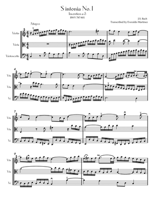 Invention a 3 voices Sinfonia No. 1 BWV 787