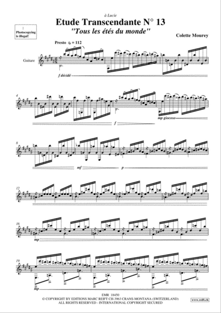 Etude Transcendante No. 13 Classical Guitar scores gallery preview page 3