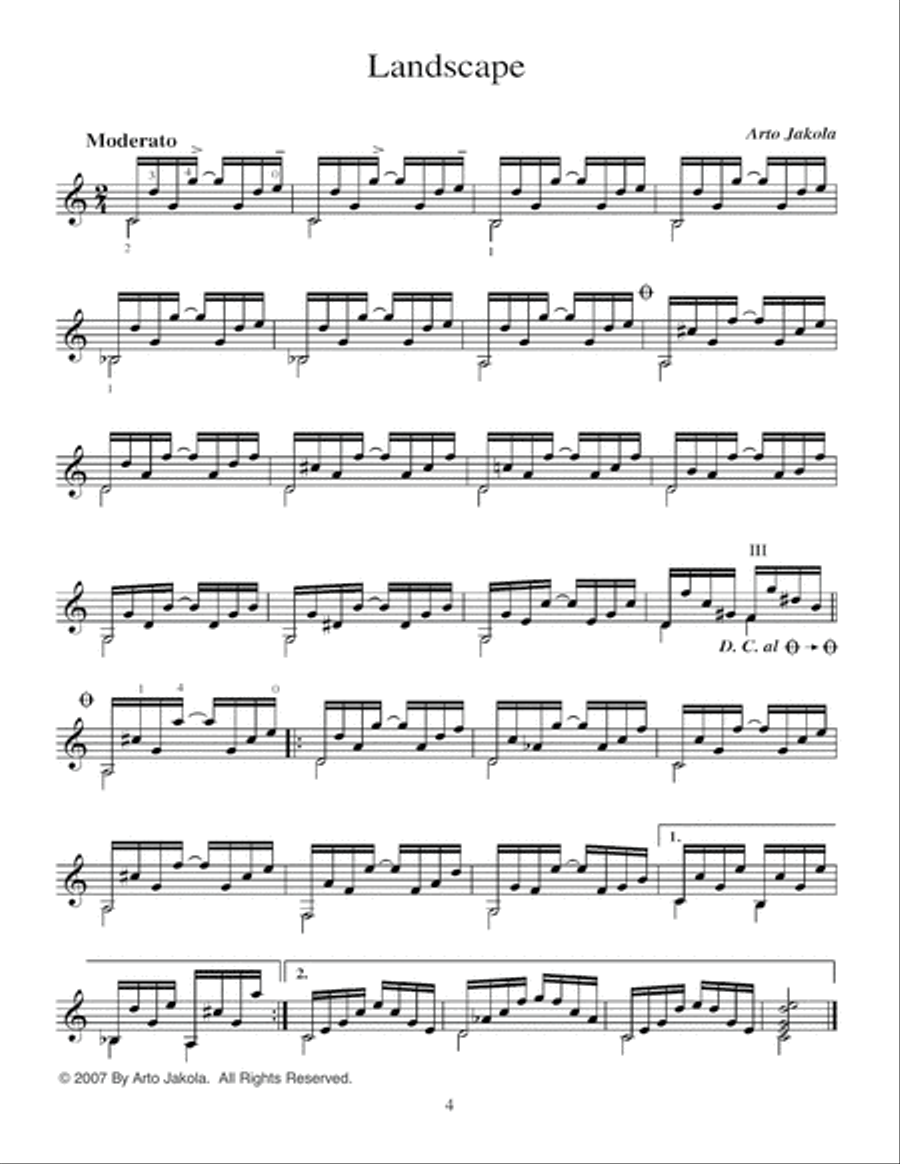 Contemporary Pieces for Classical Guitar Acoustic Guitar scores gallery preview page 5