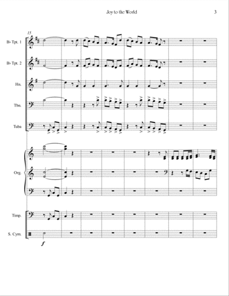 Joy to the World (for Brass Quintet and Organ) Brass Ensemble scores gallery preview page 5
