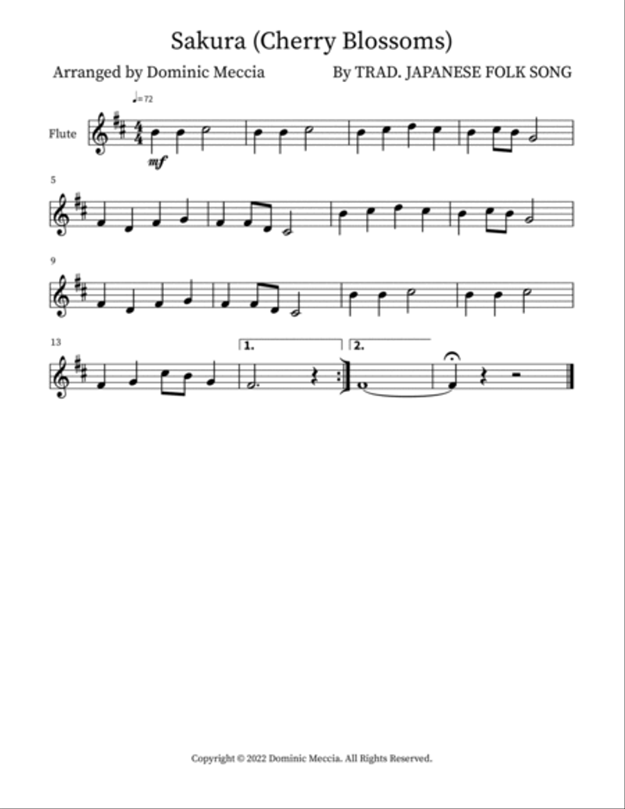 Sakura (Cherry Blossoms) Woodwind Duet scores gallery preview page 2