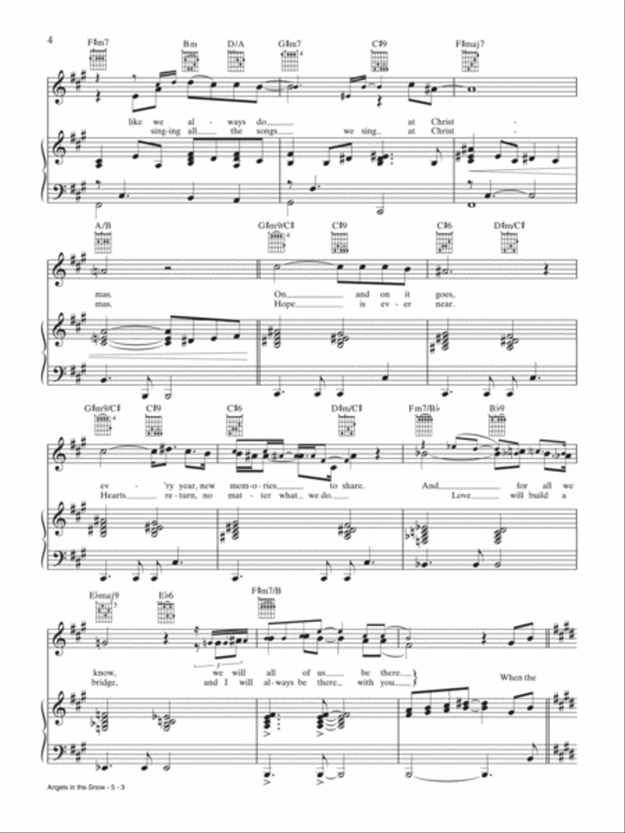 Angels in the Snow Piano, Vocal, Guitar scores gallery preview page 3