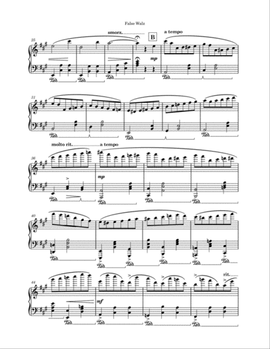 False Waltz Piano Solo scores gallery preview page 3