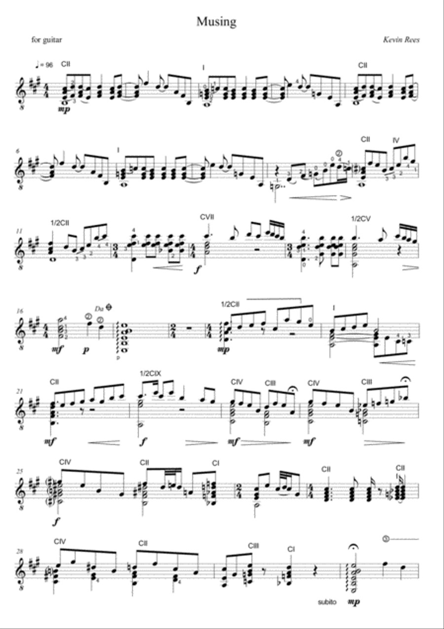 Musing Musing Electric Guitar scores gallery preview page 1