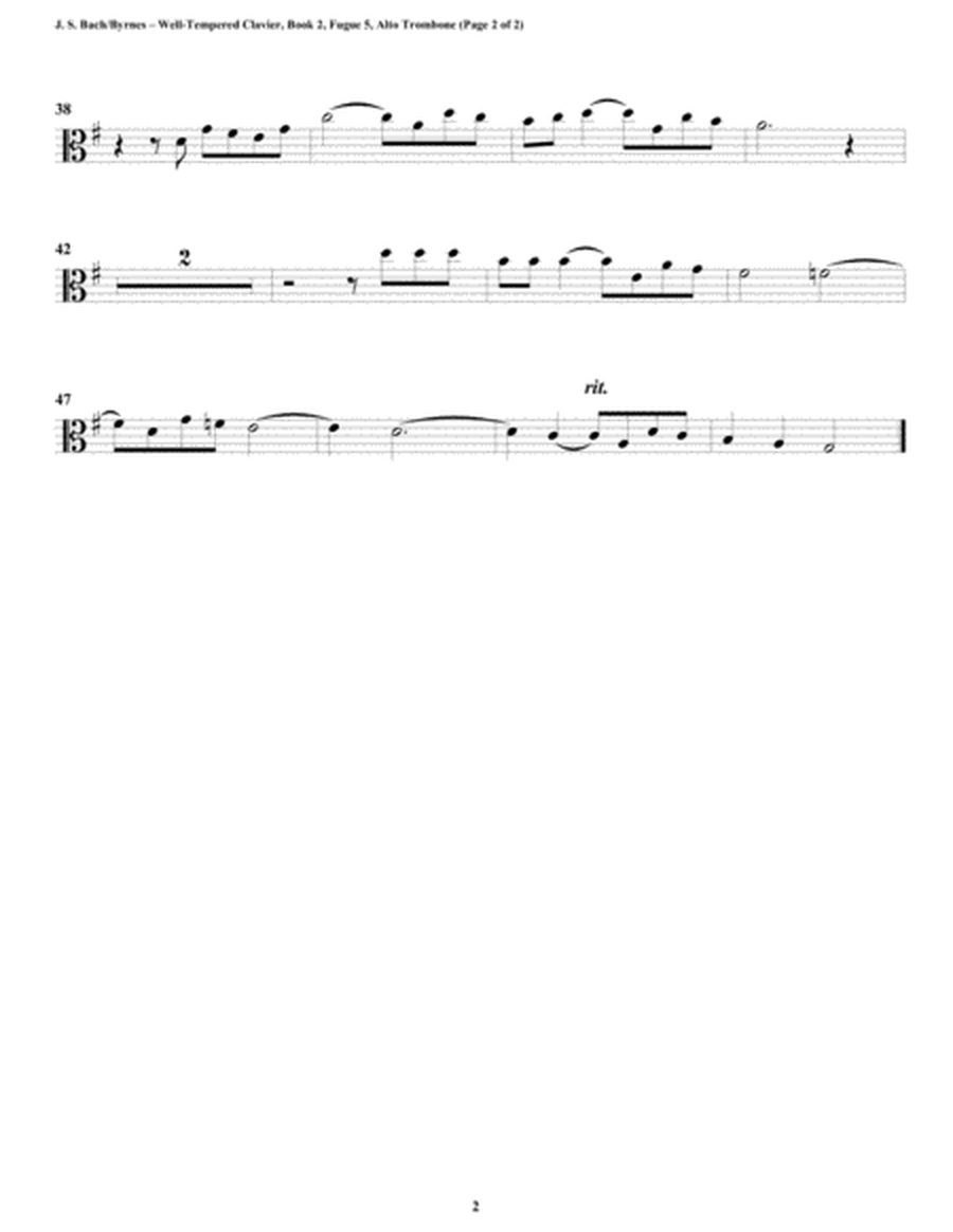 Fugue 05 from Well-Tempered Clavier, Book 2 (Trombone Quintet) image number null
