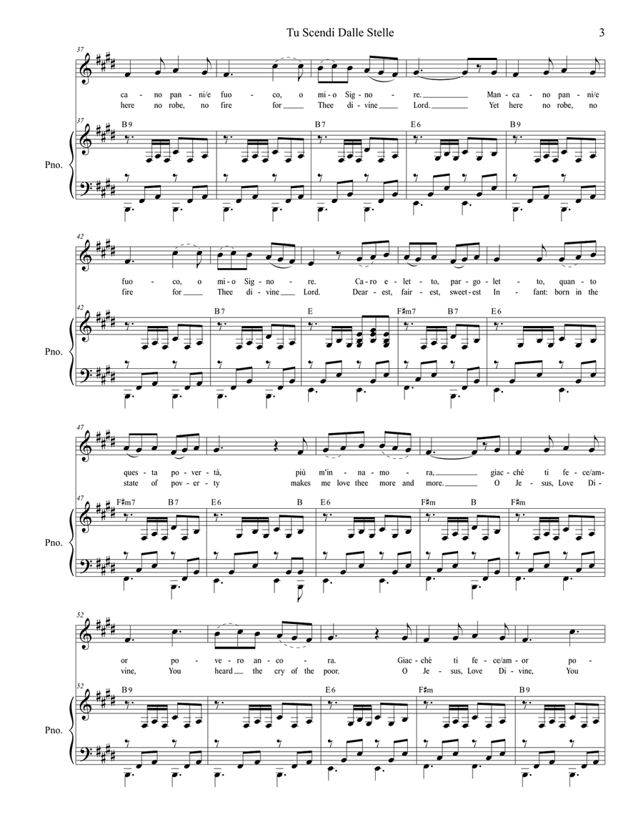 Tu Scendi Dalle Stelle (Vocal Score) 4-Part scores gallery preview page 3