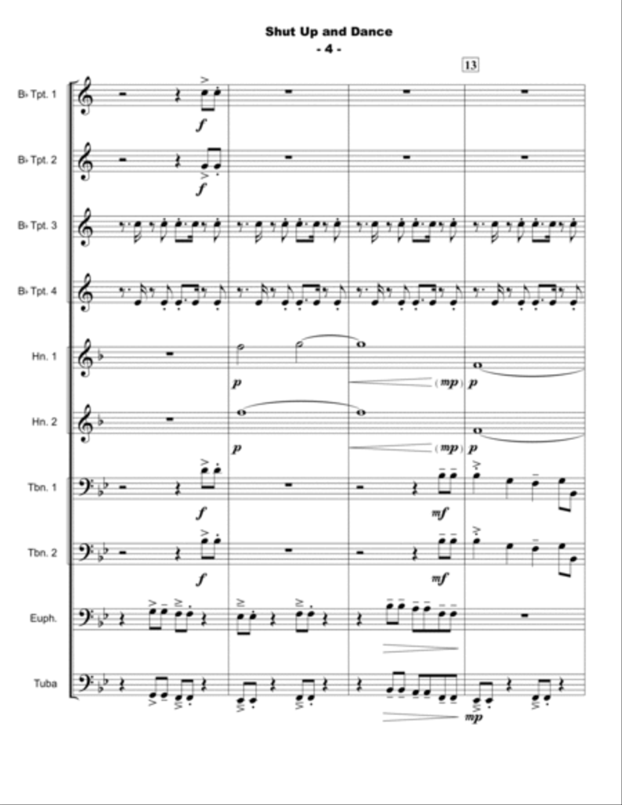 Shut Up And Dance Brass Ensemble scores gallery preview page 5