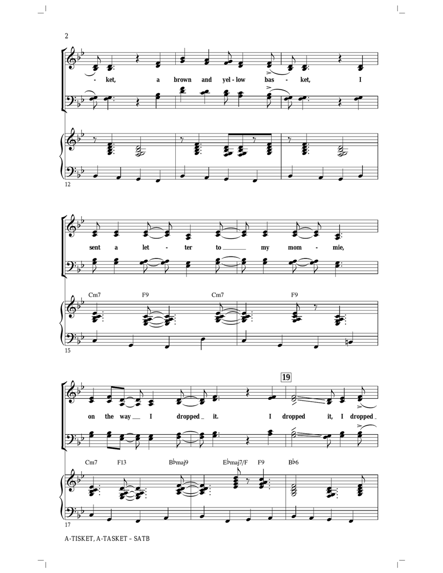 A-Tisket, A-Tasket A-Tisket, A-Tasket 4-Part scores gallery preview page 2